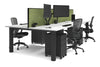 Quadro Cylinder Leg 4 Person Office Workstations [1600L x 800W with Cable Scallop] - Thumbnail 49 