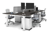 Quadro Cylinder Leg 4 Person Office Workstations [1600L x 800W with Cable Scallop] - Thumbnail 34 