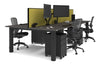 Quadro Cylinder Leg 4 Person Office Workstations [1600L x 800W with Cable Scallop] - Thumbnail 78 