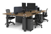 Quadro Cylinder Leg 4 Person Office Workstations [1600L x 800W with Cable Scallop] - Thumbnail 65 