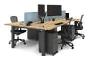 Quadro Cylinder Leg 4 Person Office Workstations [1600L x 800W with Cable Scallop] - Thumbnail 56 