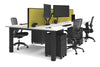 Quadro Cylinder Leg 4 Person Office Workstations [1600L x 800W with Cable Scallop] - Thumbnail 48 