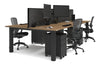Quadro Cylinder Leg 4 Person Office Workstations [1600L x 800W with Cable Scallop] - Thumbnail 72 