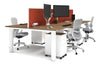 Quadro Cylinder Leg 4 Person Office Workstations [1600L x 800W with Cable Scallop] - Thumbnail 27 