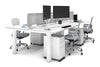 Quadro Cylinder Leg 4 Person Office Workstations [1600L x 800W with Cable Scallop] - Thumbnail 4 