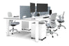 Quadro Cylinder Leg 4 Person Office Workstations [1600L x 800W with Cable Scallop] - Thumbnail 11 