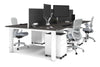 Quadro Cylinder Leg 4 Person Office Workstations [1600L x 800W with Cable Scallop] - Thumbnail 42 