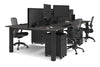 Quadro Cylinder Leg 4 Person Office Workstations [1600L x 800W with Cable Scallop] - Thumbnail 82 