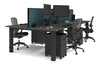 Quadro Cylinder Leg 4 Person Office Workstations [1600L x 800W with Cable Scallop] - Thumbnail 80 