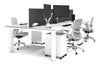 Quadro Cylinder Leg 4 Person Office Workstations [1600L x 800W with Cable Scallop] - Thumbnail 12 