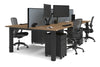 Quadro Cylinder Leg 4 Person Office Workstations [1600L x 800W with Cable Scallop] - Thumbnail 71 