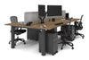 Quadro Cylinder Leg 4 Person Office Workstations [1600L x 800W with Cable Scallop] - Thumbnail 64 