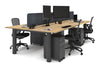 Quadro Cylinder Leg 4 Person Office Workstations [1600L x 800W with Cable Scallop] - Thumbnail 55 