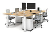 Quadro Cylinder Leg 4 Person Office Workstations [1600L x 800W with Cable Scallop] - Thumbnail 13 