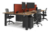 Quadro Cylinder Leg 4 Person Office Workstations [1600L x 800W with Cable Scallop] - Thumbnail 67 