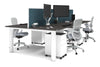 Quadro Cylinder Leg 4 Person Office Workstations [1600L x 800W with Cable Scallop] - Thumbnail 40 