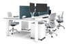Quadro Cylinder Leg 4 Person Office Workstations [1600L x 800W with Cable Scallop] - Thumbnail 10 