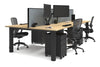 Quadro Cylinder Leg 4 Person Office Workstations [1600L x 800W with Cable Scallop] - Thumbnail 61 