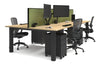 Quadro Cylinder Leg 4 Person Office Workstations [1600L x 800W with Cable Scallop] - Thumbnail 59 