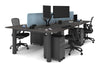 Quadro Cylinder Leg 4 Person Office Workstations [1600L x 800W with Cable Scallop] - Thumbnail 76 