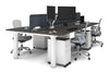 Quadro Cylinder Leg 4 Person Office Workstations [1600L x 800W with Cable Scallop] - Thumbnail 35 