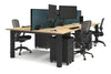 Quadro Cylinder Leg 4 Person Office Workstations [1600L x 800W with Cable Scallop] - Thumbnail 60 