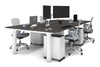 Quadro Cylinder Leg 4 Person Office Workstations [1600L x 800W with Cable Scallop] - Thumbnail 33 