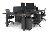 Quadro Cylinder Leg 4 Person Office Workstations [1600L x 800W with Cable Scallop] - Thumbnail 75 