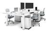 Quadro Cylinder Leg 4 Person Office Workstations [1600L x 800W with Cable Scallop] - Thumbnail 1 