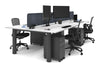Quadro Cylinder Leg 4 Person Office Workstations [1600L x 800W with Cable Scallop] - Thumbnail 45 