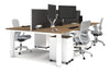 Quadro Cylinder Leg 4 Person Office Workstations [1600L x 800W with Cable Scallop] - Thumbnail 32 