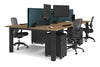 Quadro Cylinder Leg 4 Person Office Workstations [1600L x 800W with Cable Scallop] - Thumbnail 70 