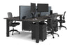 Quadro Cylinder Leg 4 Person Office Workstations [1600L x 800W with Cable Scallop] - Thumbnail 81 