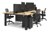 Quadro Cylinder Leg 4 Person Office Workstations [1600L x 800W with Cable Scallop] - Thumbnail 62 