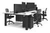 Quadro Cylinder Leg 4 Person Office Workstations [1600L x 800W with Cable Scallop] - Thumbnail 52 