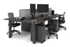 Quadro Cylinder Leg 4 Person Office Workstations [1600L x 800W with Cable Scallop] - Thumbnail 74 