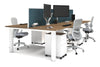 Quadro Cylinder Leg 4 Person Office Workstations [1600L x 800W with Cable Scallop] - Thumbnail 30 