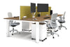 Quadro Cylinder Leg 4 Person Office Workstations [1600L x 800W with Cable Scallop] - Thumbnail 28 