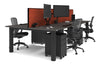 Quadro Cylinder Leg 4 Person Office Workstations [1600L x 800W with Cable Scallop] - Thumbnail 77 