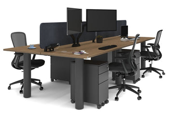 Quadro Cylinder Leg 4 Person Office Workstations [1800L x 700W] Jasonl black leg salvage oak dark grey acoustic panel (400H x 1600W)