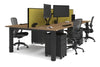 Quadro Cylinder Leg 4 Person Office Workstations [1800L x 800W with Cable Scallop] - Thumbnail 68 