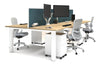 Quadro Cylinder Leg 4 Person Office Workstations [1800L x 800W with Cable Scallop] - Thumbnail 21 