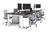 Quadro Cylinder Leg 6 Person Office Workstations [1200L x 700W] - Thumbnail 33 