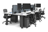 Quadro Cylinder Leg 6 Person Office Workstations [1200L x 700W] - Thumbnail 51 