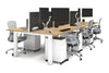 Quadro Cylinder Leg 6 Person Office Workstations [1200L x 700W] - Thumbnail 22 