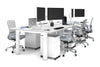 Quadro Cylinder Leg 6 Person Office Workstations [1200L x 700W] - Thumbnail 3 