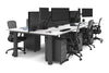 Quadro Cylinder Leg 6 Person Office Workstations [1200L x 700W] - Thumbnail 52 