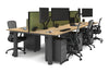 Quadro Cylinder Leg 6 Person Office Workstations [1200L x 700W] - Thumbnail 59 