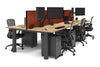 Quadro Cylinder Leg 6 Person Office Workstations [1400L x 800W with Cable Scallop] - Thumbnail 53 