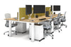 Quadro Cylinder Leg 6 Person Office Workstations [1400L x 800W with Cable Scallop] - Thumbnail 14 